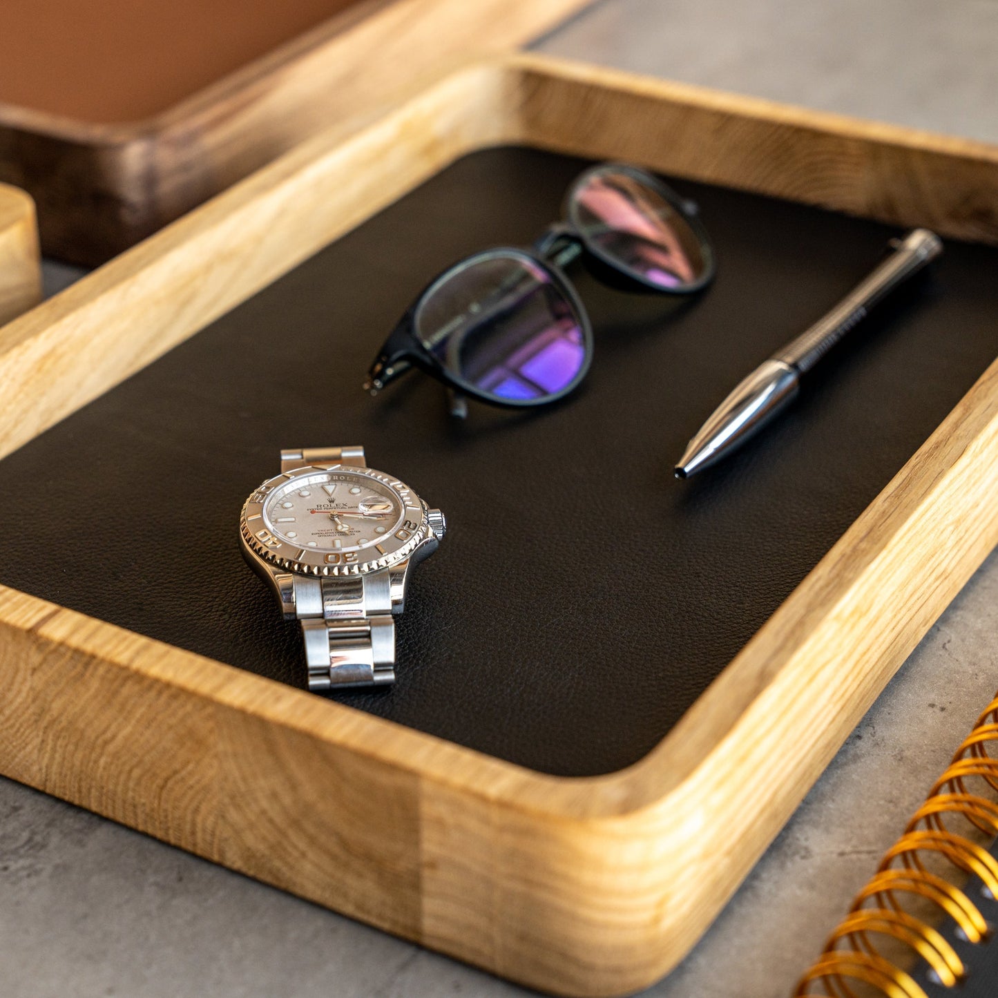 Watch Tray Tall - Natural Oak